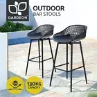 Gardeon 2PC Outdoor Bar Stools Plastic Metal Dining Chair Patio Furniture Garden