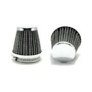 2x 34mm Chrome Pod/Air Filter/Cleaner Dirt/Pit Quad /ATV Bike Buggy Go Kart