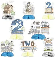 Train 2nd Birthday Decorations Chugga Chugga Two Two Birthday Party Decorations Centerpieces Honeycomb Railroad Train Crossing Theme Decor Train Table Decor Transportation 2nd Birthday Party Supply