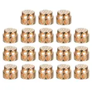18pcs Round Cord Lock Spring Stopper Fastener Slider Toggles End Golden