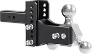WEISIGAO Adjustable Trailer Hitch Ball Mount, Tri-Ball (1-7/8", 2", 2-5/16"), Fits 2" 2 inch Receiver, Tow & Stow Hitches (4 Inch Up and Drop)