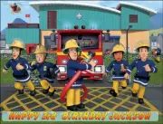 FIREMAN SAM 26x19.5cm Rectangle Edible Image ICING Sheet Birthday Cake Topper