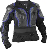 X AUTOHAUX Size XL Dirt Bike Motorcycle Riding Protective Full Body Armor Thorax Back Backbone Protector for Off-Road Cycling Blue