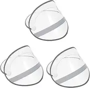 [SUPVOX] 3pcs Poncho Hat Brim Rain Poncho Transparent Cap Brim Raincoat Face Protector Raincoat Supply Shield for Rain Face Protection Shield Pvc Transparent