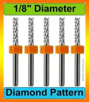 1/8" Router Bit Carbide Diamond Pattern Flutes 5 PCS Composite Carbon Fiber R145