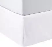 Amazon Basics Lightweight Pleated Bed Skirt, Queen, Bright White, Solid