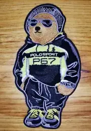 10" chenille iron-on Black Bear patch. No sewing needed!!!