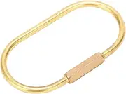 [Tomvorks] Brass Screw Lock Key Chain Ring Retro Oval‑Shaped Keychain Holders, Vintage Fashion Key Ring for Keys, Backpacks and Handbags, Ideal for Daily Life or Special Occasions