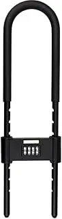 U-Lock - Bike Combo U-Lock - Four-Position Combination Padlock - Long Shackle Padlock - with Adjustable Shackle - Suitable for Bicycles, Electric Bikes, Mountain Bikes, Glass Doors (Red) (HU5)