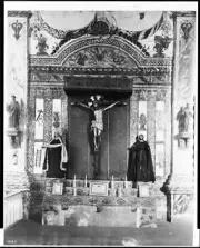 The ancient side alter at Mission San Buenaventura Ventura 1885 Ca - Old Photo