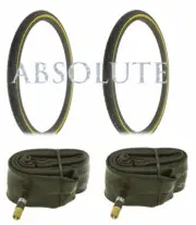 PAIR OF BLACKGUM BICYCLE DURO ROAD TIRE W/TUBES IN 24 X 1 3/8 CROSS RANGER TREAD