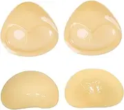 [Banziaju] Double Sided Sticky Bra, Silicone Bra Inserts 2 Pairs Double Sided Sticky Bra Skin Friendly Push Up Sticky Bra for Women Girls, Skin Color