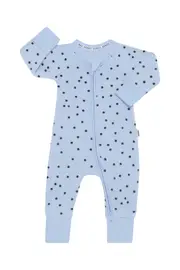 [Bonds] Bonds Baby Poodlette Zip Cotton Wondersuit in Ditsy Dot Crystal Waters Size: 6-12 Months 6-12 Months Ditsy Dot Crystal Waters