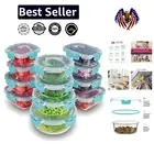 24-Piece Borosilicate Glass Storage Containers Set - Airtight Meal Prep Solution