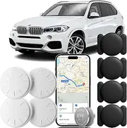 Hongtop H Hidden Car Tracking Device No Subscription, 4PCS Real Time GPS Tracker for Vehicles Work with Find My (iOS Only), Hidden Car Tracker with Magnetic Waterproof Case, Black
