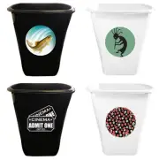 Novelty Theme White or Black Trash Can Wastebasket 5.5 Gal Plastic Game Room