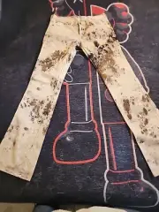 NWT WOMEN DEISEL ZINK PAINTED BEIGE BOOTCUT PANTS SIZE 28
