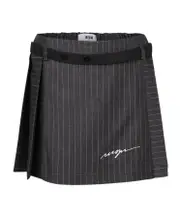 MSGM Kids Logo Embroidered Pinstriped Mini Skirt 8Y,12,4Y,6,14Y,10Y Black