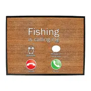Dw Fishing Is Calling Me - Funny Novelty Doormat Man Cave Floor mat