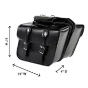 14" W PVC SLANTED MOTORCYCLE WATERPROOF SADDELBAGS w/ CONCHO FOR YAMAHA - UDA41