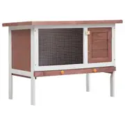 Outdoor Rabbit Hutch 1 Layer Brown Wood vidaXL