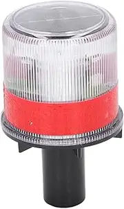 Solar Strobe Warning Light, 0.3W Beacon Lamp Waterproof Beacon Strobe Light 360 Degree Flashing Barricade Light, Safety Flashing Light for Construction, Traffic, Crane Tower
