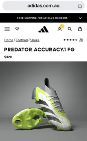 BNWB Adidas Predator Accuracy .1 L FG Football Soccer Boots Sz US11 45 Rrp $320+