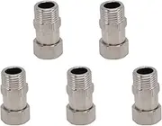 Plumbing Pipe Adapter G1/2 Female Thread Stainless Steel Water Gas Pipe Fitting for Building Material 5pcs Durable Corrosion Resistant Easy to Install for Plumbing Gas Applications