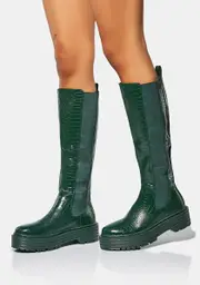 [AZALEA WANG] Green Can’t Rain On Me Flatform Boots
