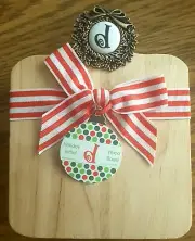 Wood Cheese Cutting Board Monogramed with Initial D by Mud Pie, Holiday New Gift