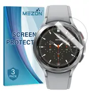 [3 Pack] Samsung Galaxy Watch4 Classic (42 mm) Ultra Clear TPU Film Screen Protectors by MEZON – High Protection, Shock Absorption (Watch 4 Classic 42mm, Clear)