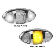 LED Autolamps Front Marker/Supplementary Side Indicator Chrome Housing with Plug