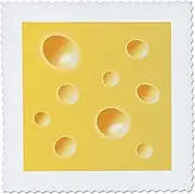 3dRose Yellow Swiss Cheese Slice Wedge Illusion-Funny Fun Silly Whimsical Humor-Quilt Square, 6 by 6-inch (qs_58371_2)