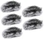 Milisten 5Pcs Microphone Plush Covers Durable Windproof Clip Mic Protectors for Recording Office Stage Use Easy Replacement for Old Damaged Microphone Covers