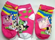 NEW 6 PAIRS DISNEY GIRL FOLD-OVER MINNIE MOUSE NON SKID SOCKS SIZE 18-24m NS10.1