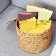 Seagrass Storage Basket Wicker Storage Bin with Lid Storage Box for Living Room