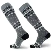 Ski Socks Women Wool Warm – Skiing Sock Men, Warmest Large 1 Pair - Grey/Black