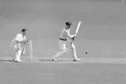 Don Bradman in action for Australia Cricket Historic Old Photo