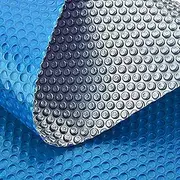 Groverdi Pool Cover 500 Micron Bubble Blanket Heavy Duty Outdoor Swimming Rectangular Pool Solar Cover with Bubbles, Keep Water Heat and Clear, Waterproof Dustproof Blue/Silver 7M x 4M