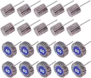 AUTOTOOLHOME 20PCS Abrasive Flap Wheel Sander 80 Grit 1/8" Shank Diameter 32mm 3/8" Thick and 1" Abrasive Sandpaper Flap Sanding Wheel Grinding Head Rotary Tool for Grinding and Polishing