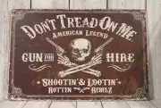 Gadsen Flag Tin Sign Metal Don't Tread on Me Gun Rights Shop Rustic Vintage Look