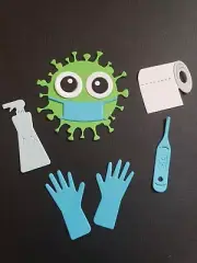 Pandemic Virus Cardstock Die-Cuts Embellishments Premade for Scrapbook or cards