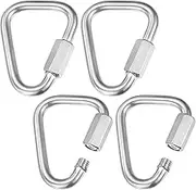 uxcell 4-Pack Quick Chain Link Connector, M8 5/16" 316 Stainless Steel Triangle Locking Repair Chain Links for Swing/Camping/Hiking/Backpack, Twist Key Ring Screw Chain Link [Silver]