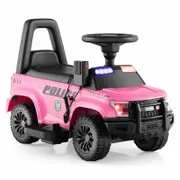 Costway 6V Electric Kids Ride On Car Police Car Toy Vehicle Pink