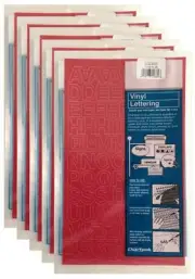 Chartpak 3/4-inch Red Stick-on Vinyl Letters & Numbers (01022), 5 PACKS