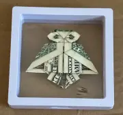 Dollar Origami - Owl folded with REAL Money in a 3D display case