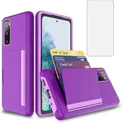 Asuwish Phone Case for Samsung Galaxy S23 Plus 5G with Tempered Glass Screen Protector Cover and Card Holder Slot Kickstand Cell Accessories Wallet Slim S23+5G S23plus 23S + S 23 23+ Women Men Purple