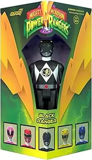 Super7 Mighty Morphin Power Rangers Vintage Packaging Black Ranger - 3.75 in Reaction Figure