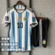 球員版 2022卡達世界盃冠軍版 三星阿根廷球衣 10號梅西球衣 MESSI 成人足球衣 兒童足球服 世足賽球衣