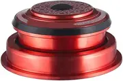 44-55mm Bike Headset Aluminum Alloy Mountain Bike Headsets Bearing with Top Cap Straight Tapered Frame Bicycle Accessory(Red)